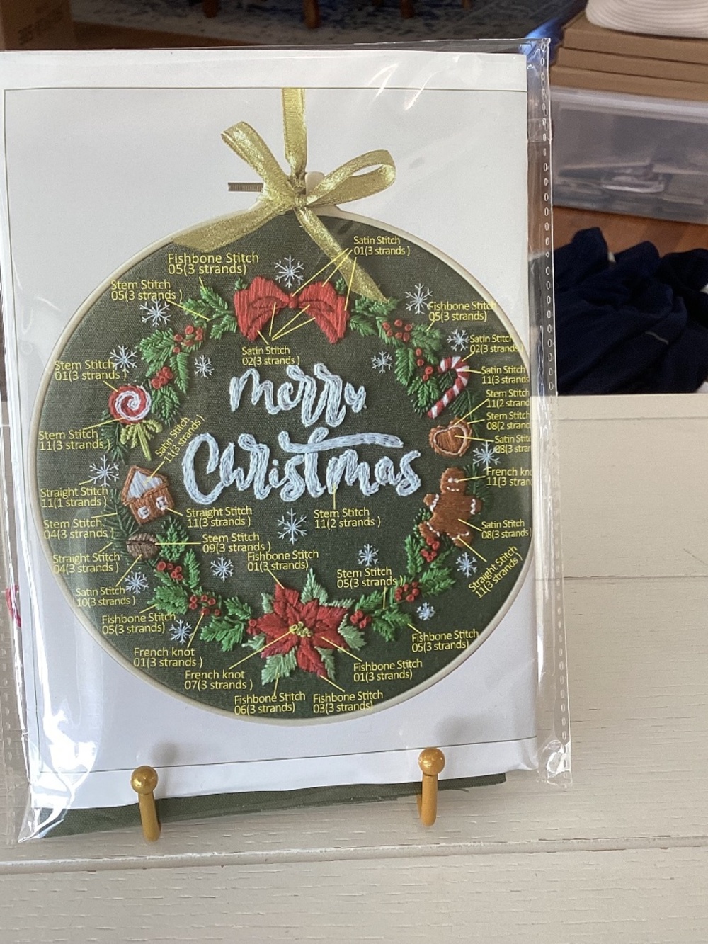 NEW Holiday “Merry Christmas” Embroidery Kit